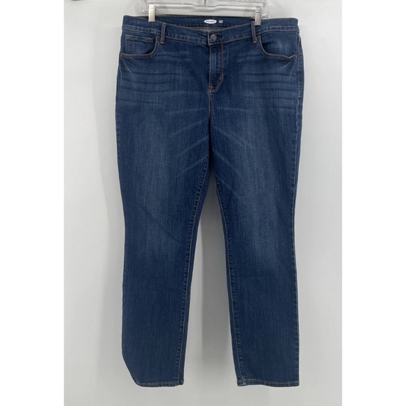 Old Navy Denim - Old Navy Jeans Womens 16 Short Curvy Straight Richmond‎ Stretch Dark Denim